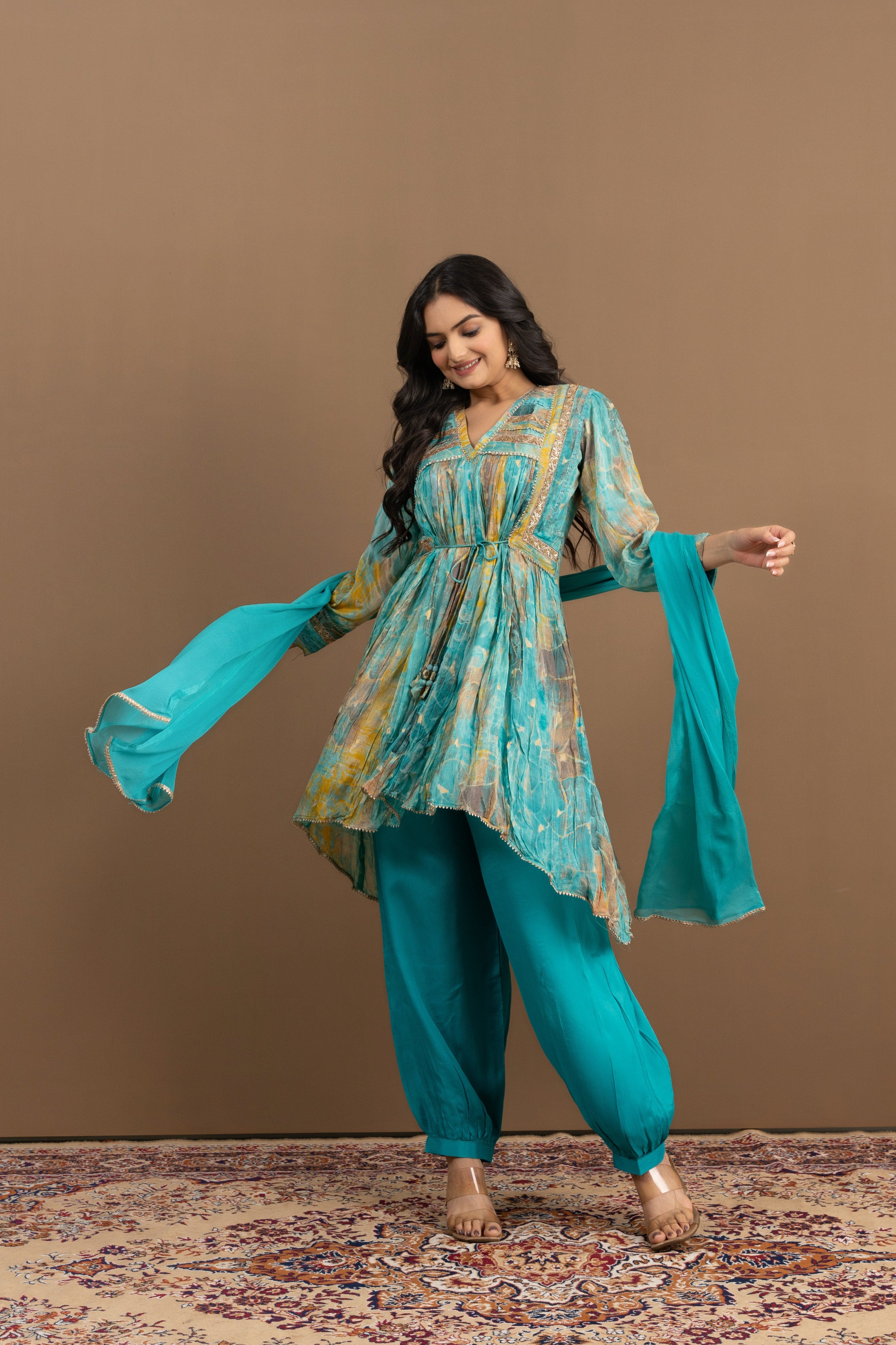Varamya Afghani Pattern Suit Set