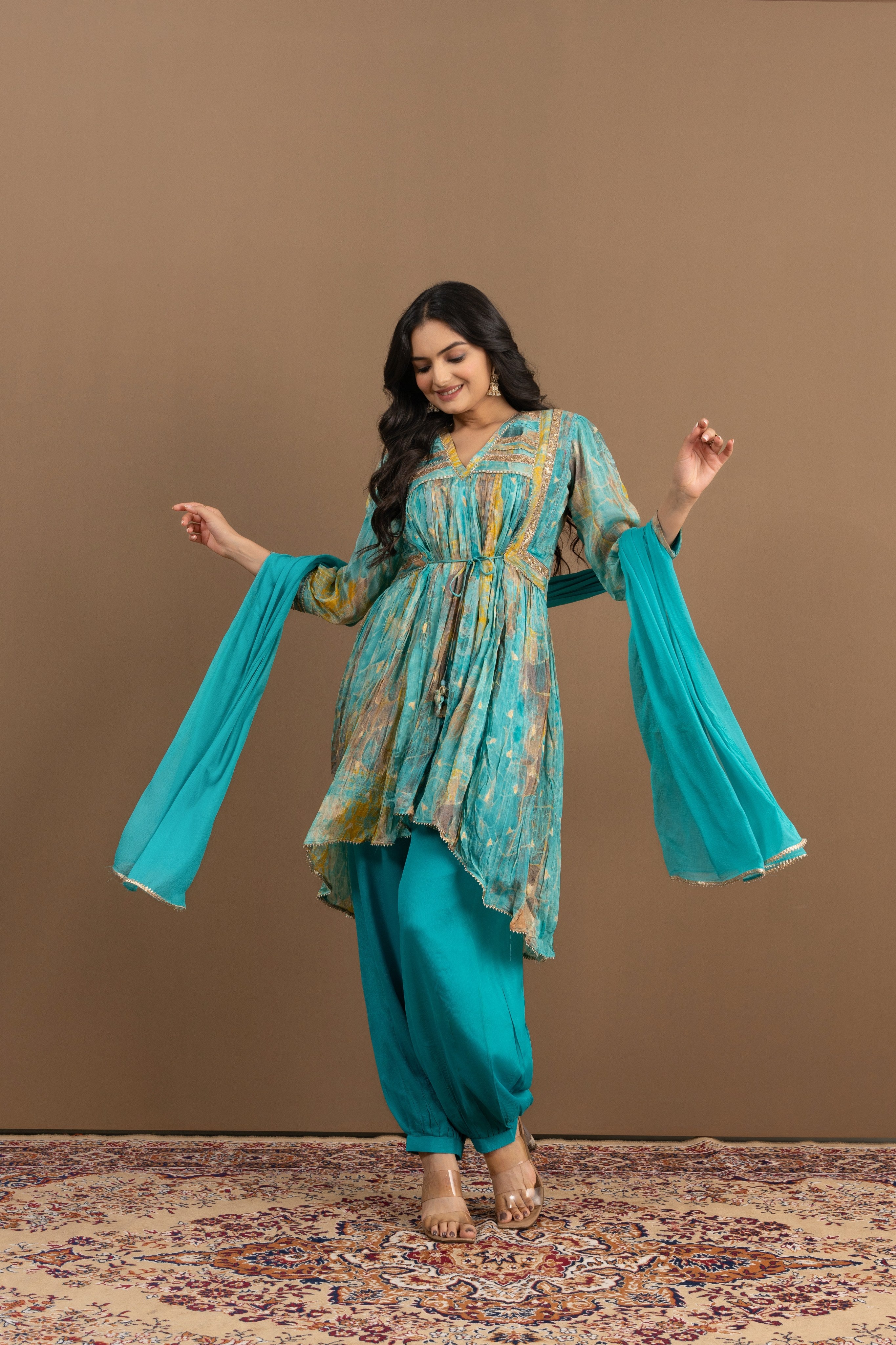 Varamya Afghani Pattern Suit Set