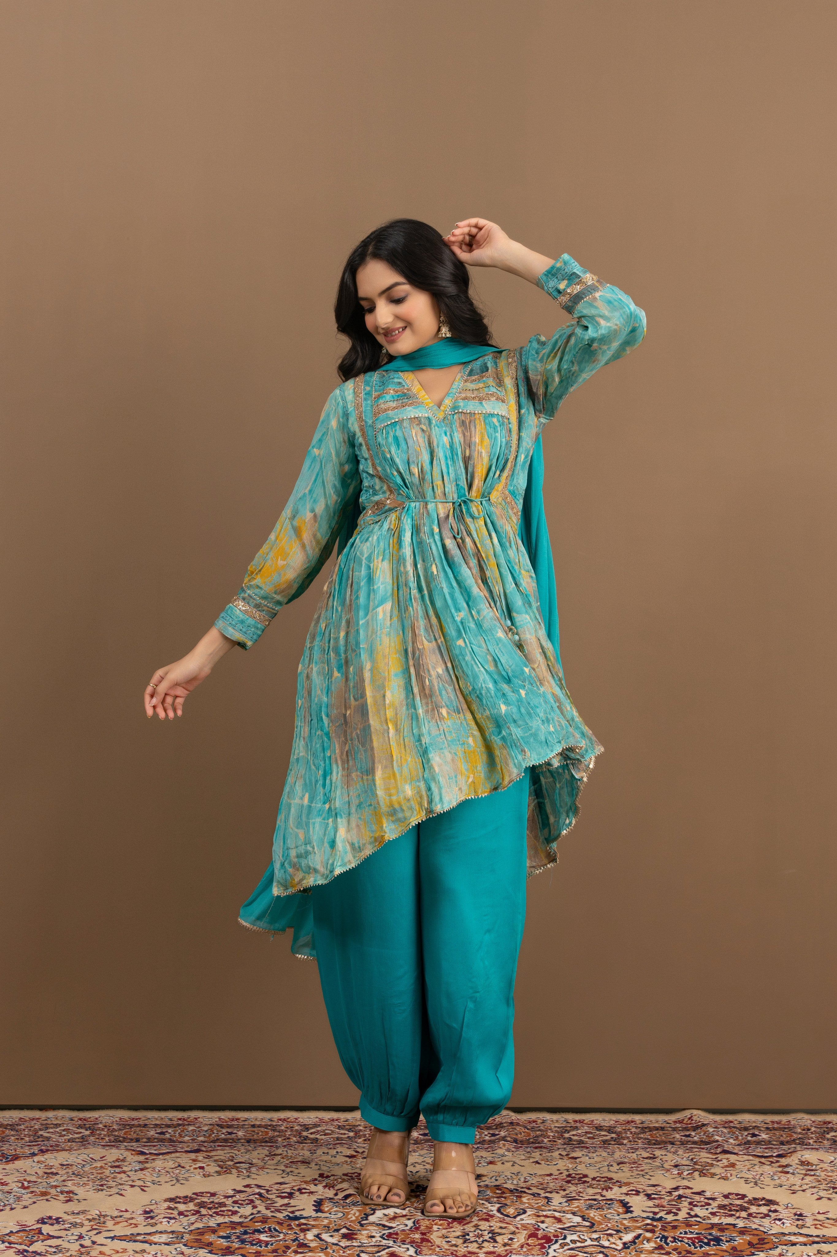 Varamya Afghani Pattern Suit Set