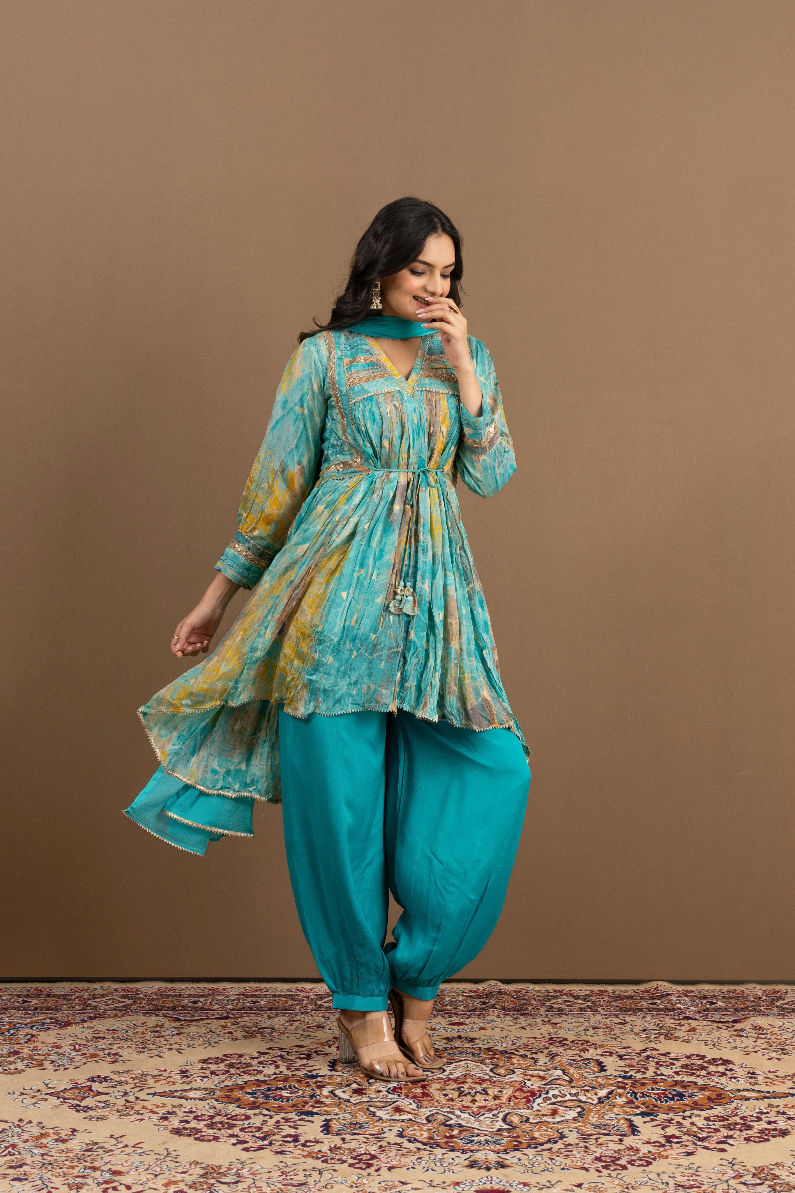 Varamya Afghani Pattern Suit Set