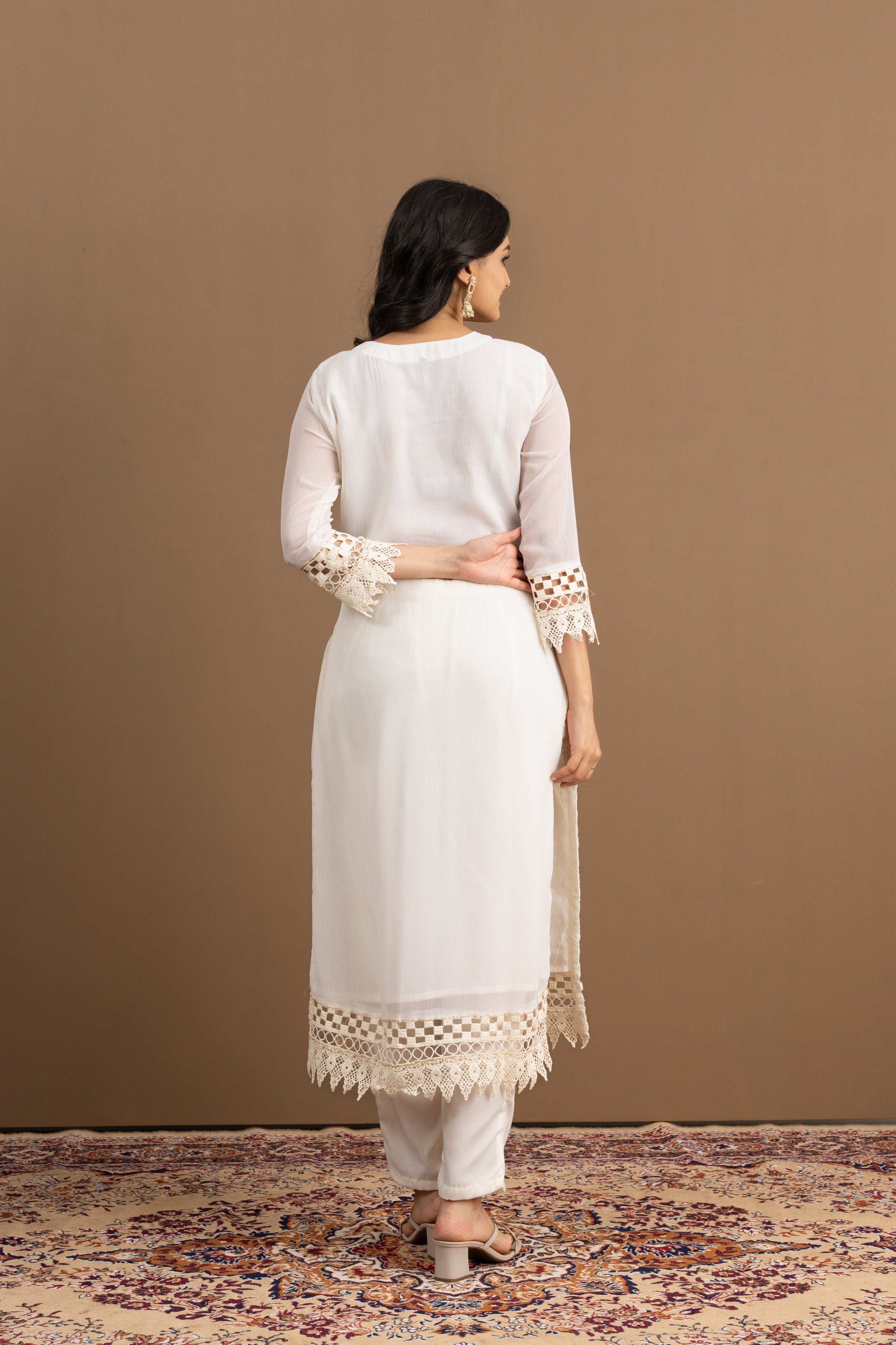 Varamya Off-white Pakistani Straight Suit