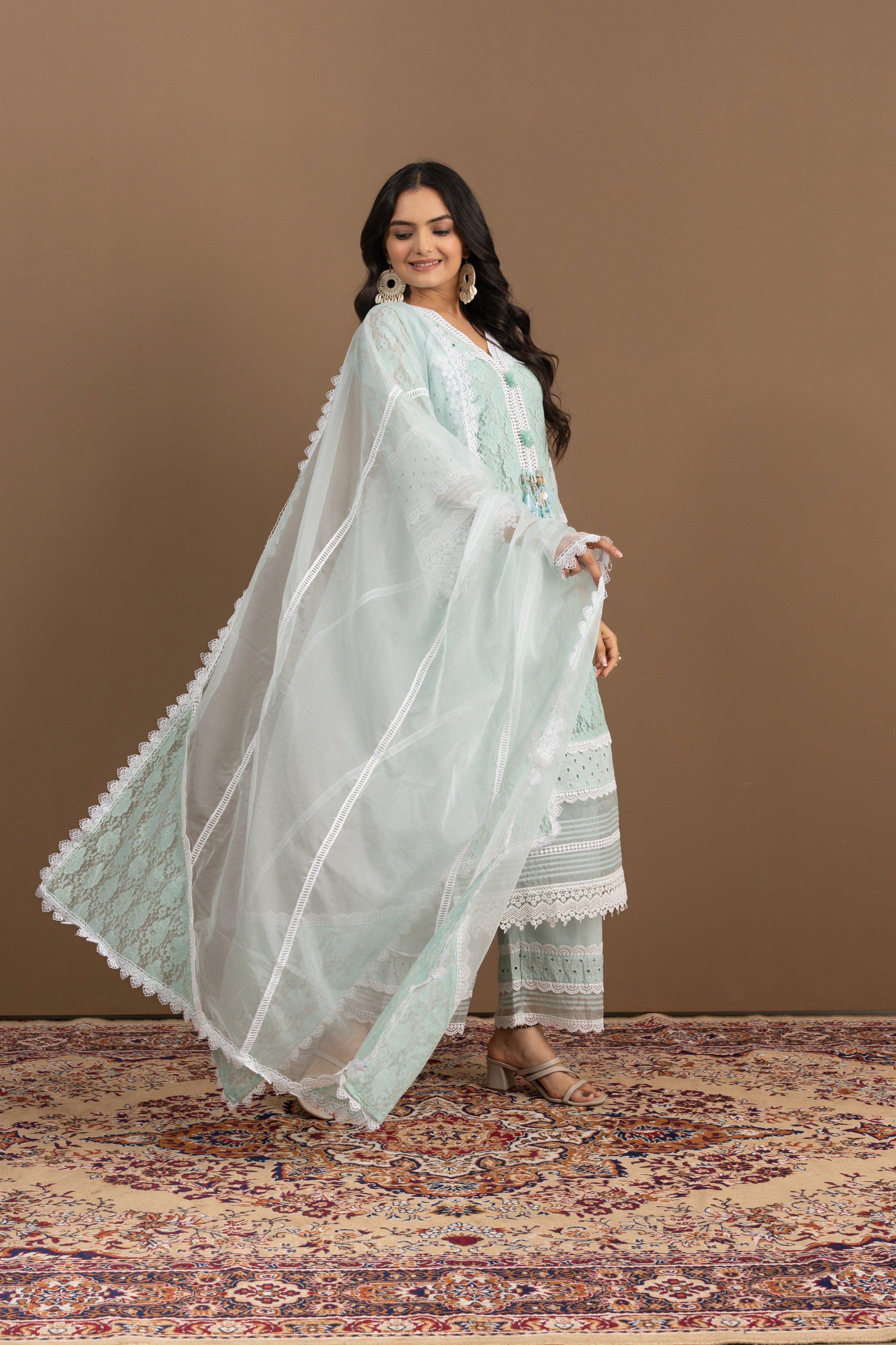 Varamya Lace Pattern Straight Pakistani Suit