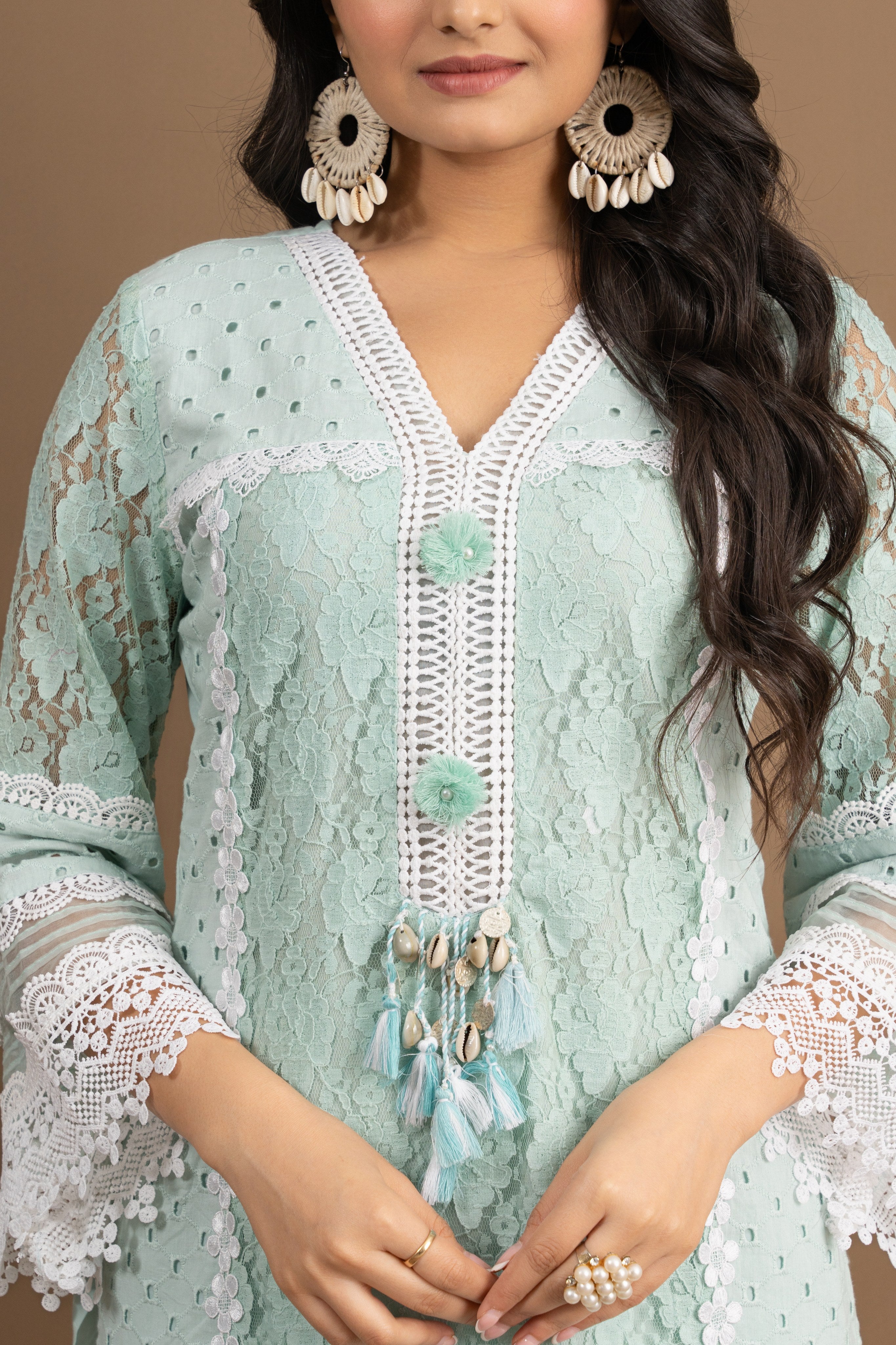 Varamya Lace Pattern Straight Pakistani Suit