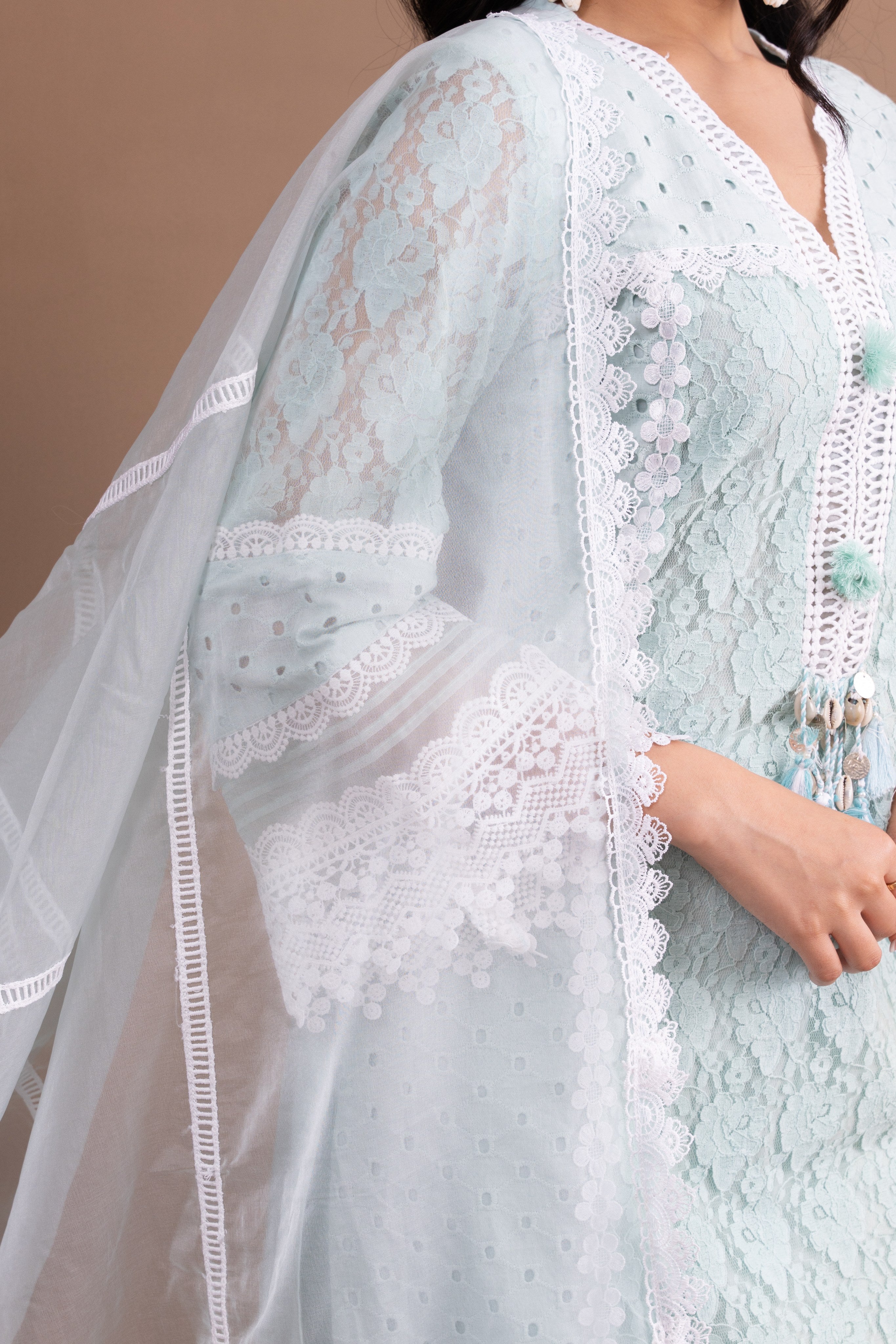 Varamya Lace Pattern Straight Pakistani Suit