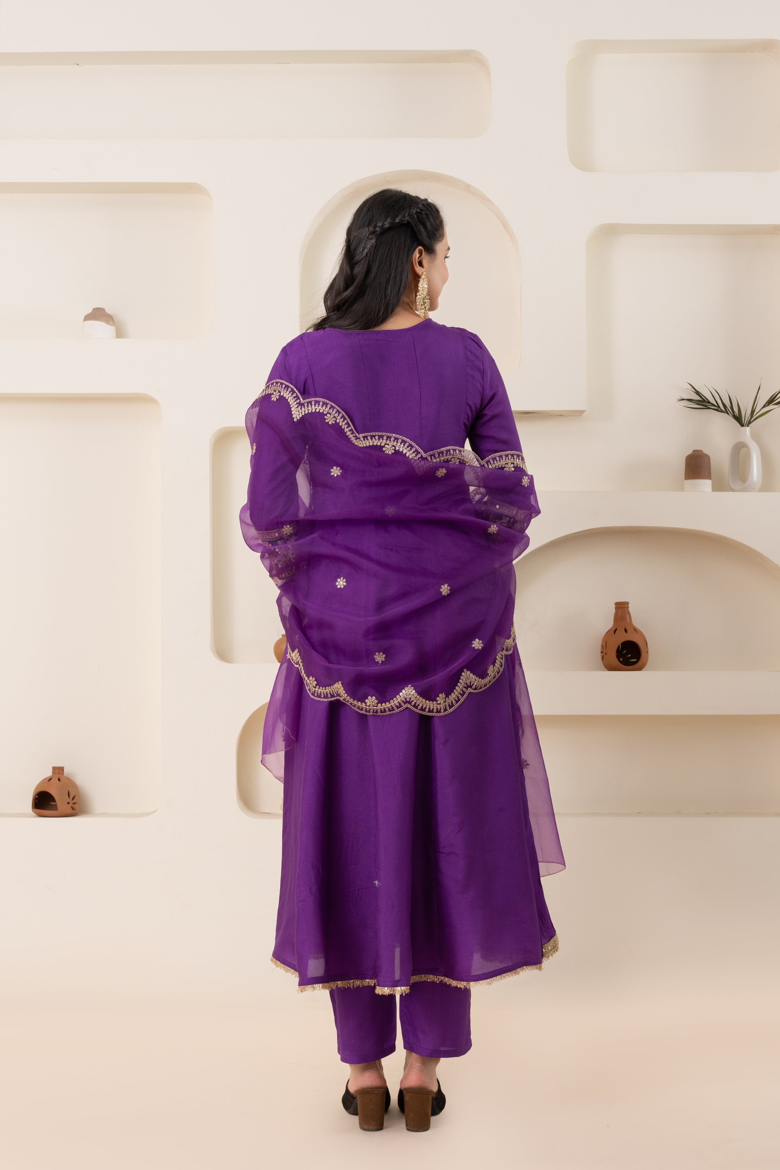 VARAMYA Purple Anarkali Set