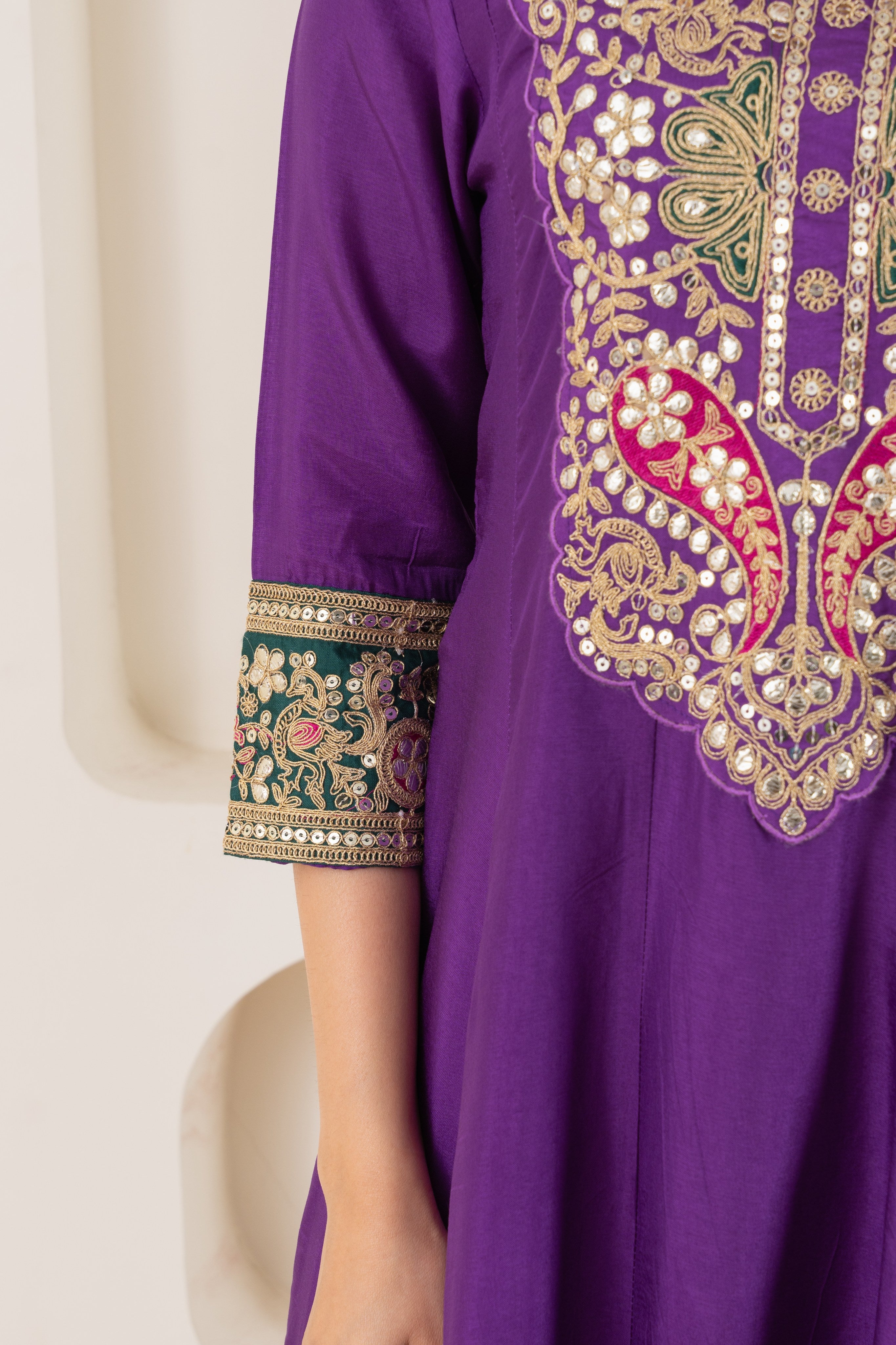 VARAMYA Purple Anarkali Set