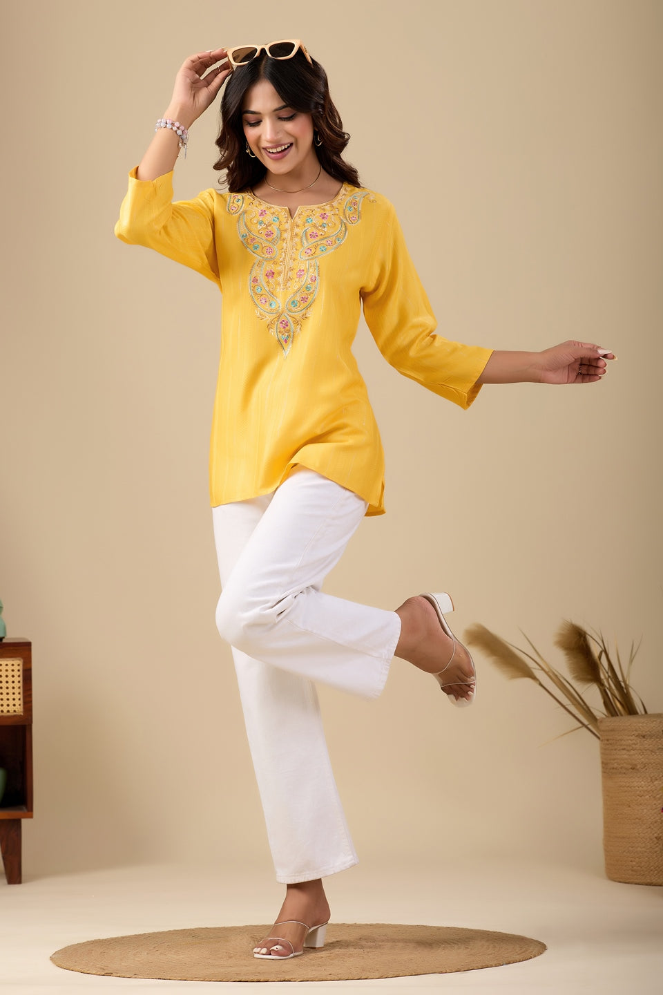 Women's Printed Short Kurti Top | Rayon Casual Ethnic Tunic I Summer Printed Top