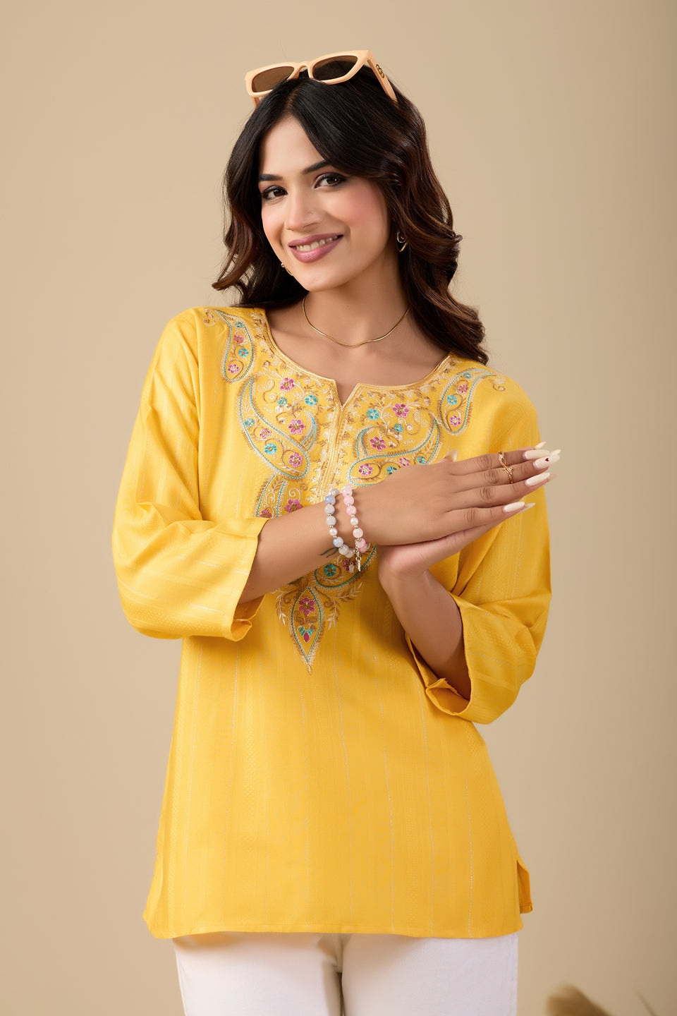 Women's Printed Short Kurti Top | Rayon Casual Ethnic Tunic I Summer Printed Top