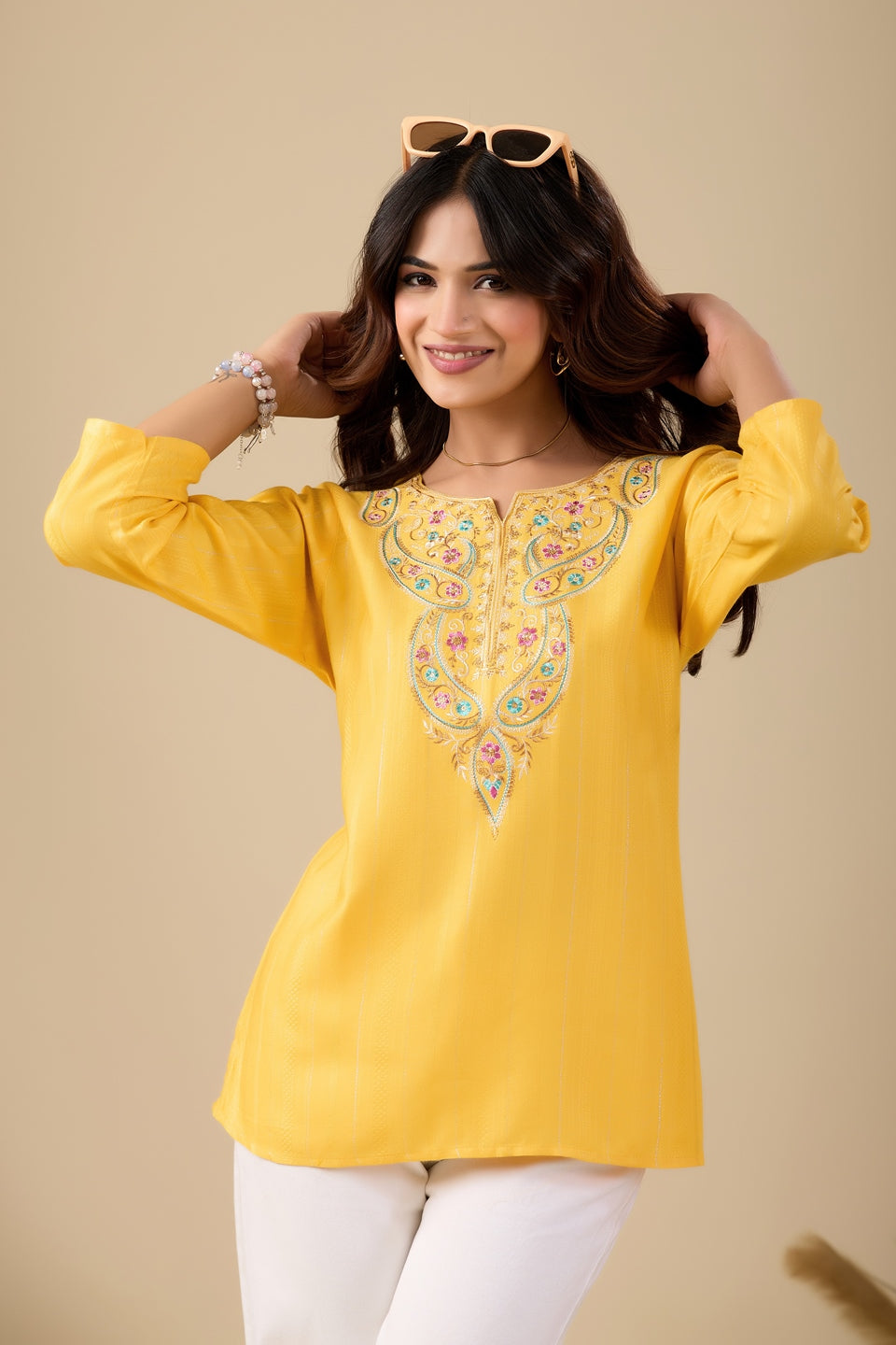 Women's Printed Short Kurti Top | Rayon Casual Ethnic Tunic I Summer Printed Top