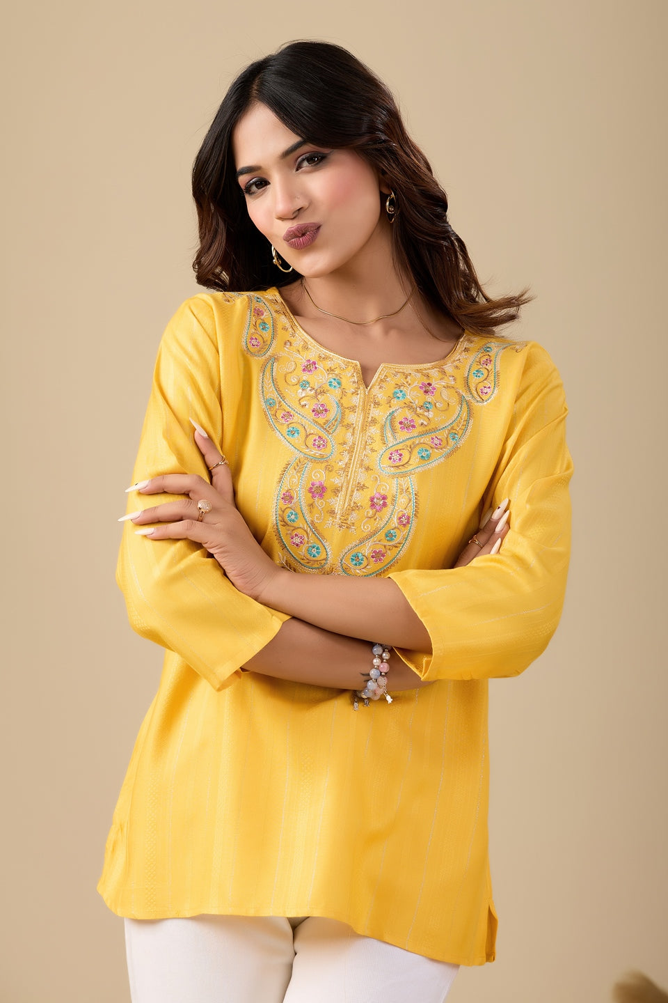 Women's Printed Short Kurti Top | Rayon Casual Ethnic Tunic I Summer Printed Top