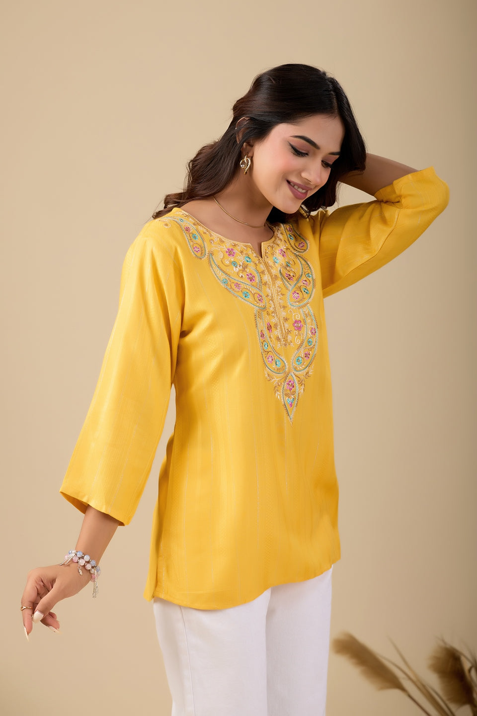 Women's Printed Short Kurti Top | Rayon Casual Ethnic Tunic I Summer Printed Top
