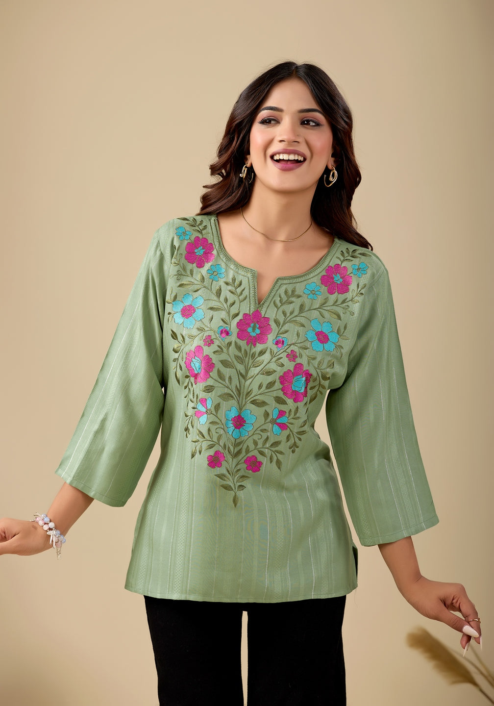 Women's Printed Short Kurti Top | Rayon Casual Ethnic Tunic I Summer Printed Top