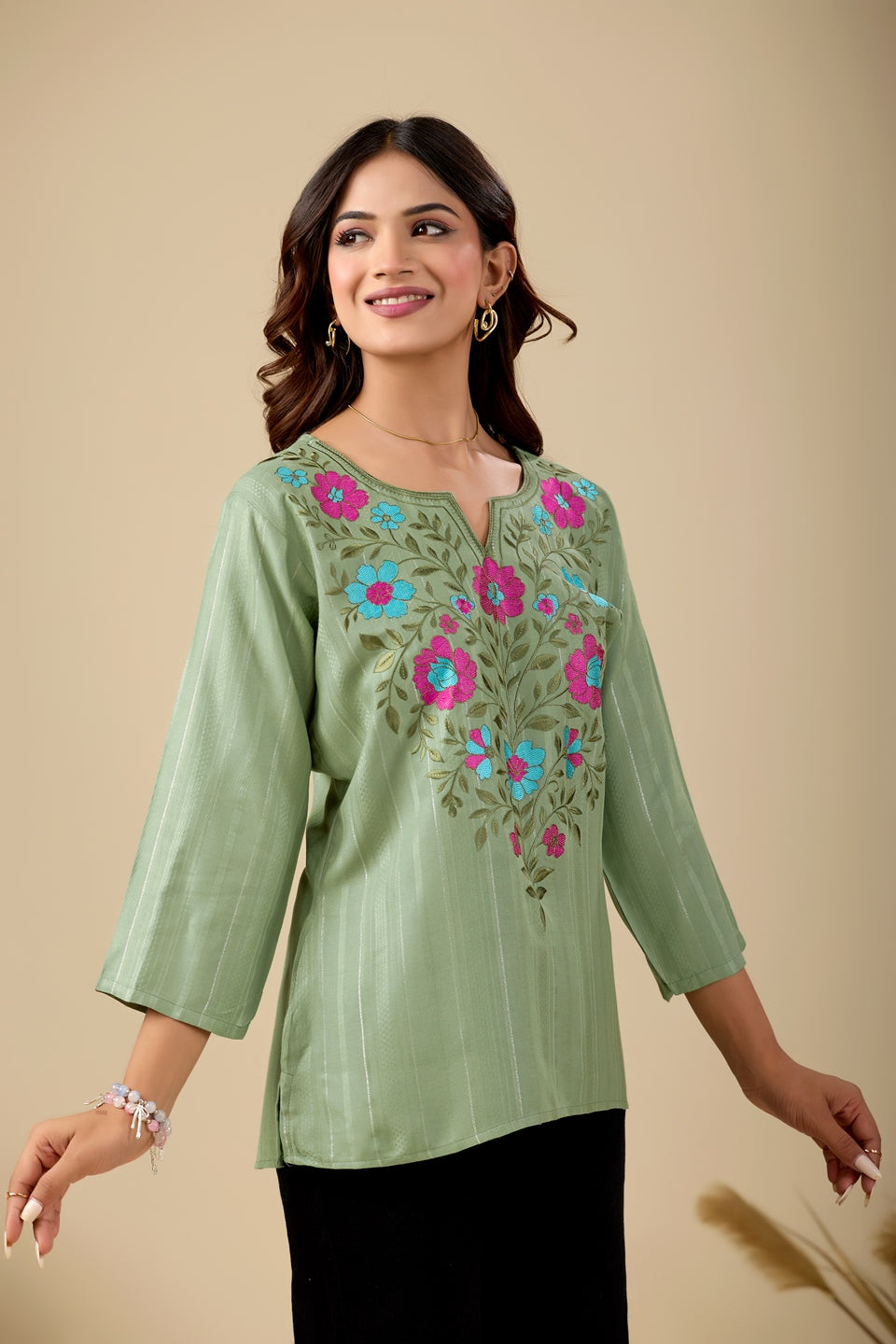 Women's Printed Short Kurti Top | Rayon Casual Ethnic Tunic I Summer Printed Top