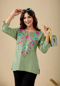Women's Printed Short Kurti Top | Rayon Casual Ethnic Tunic I Summer Printed Top