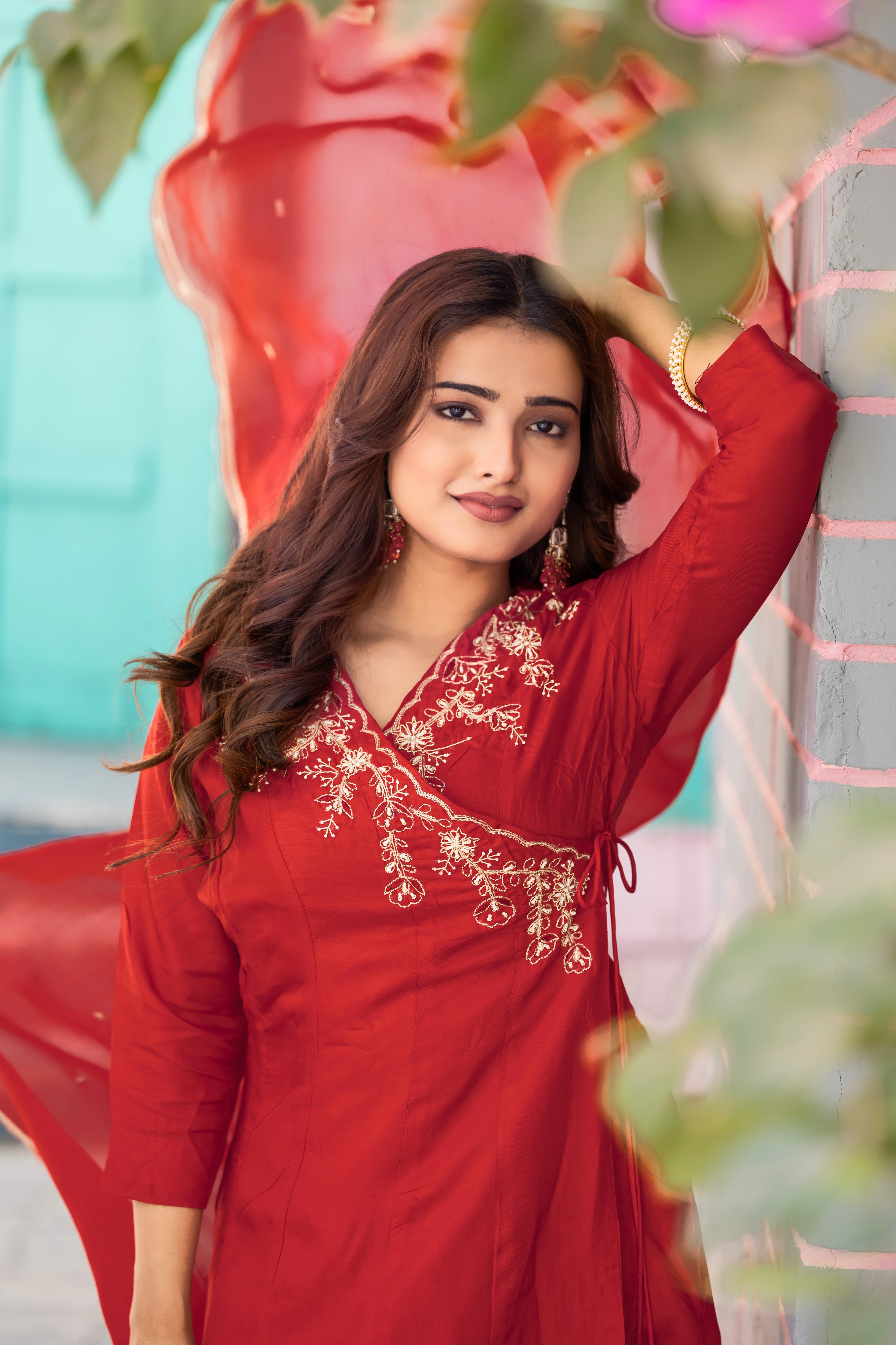 VARAMYA Angrakha Anarkali Handwork Suit Set