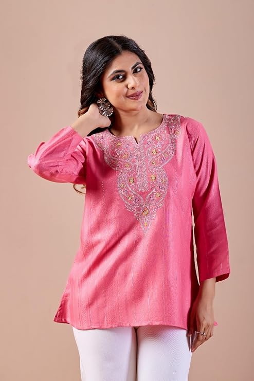 Women's Printed Short Kurti Top | Rayon Casual Ethnic Tunic I Summer Printed Top