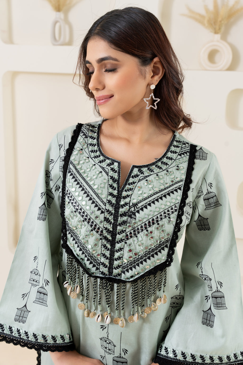 Straight Embroidery Suit Set