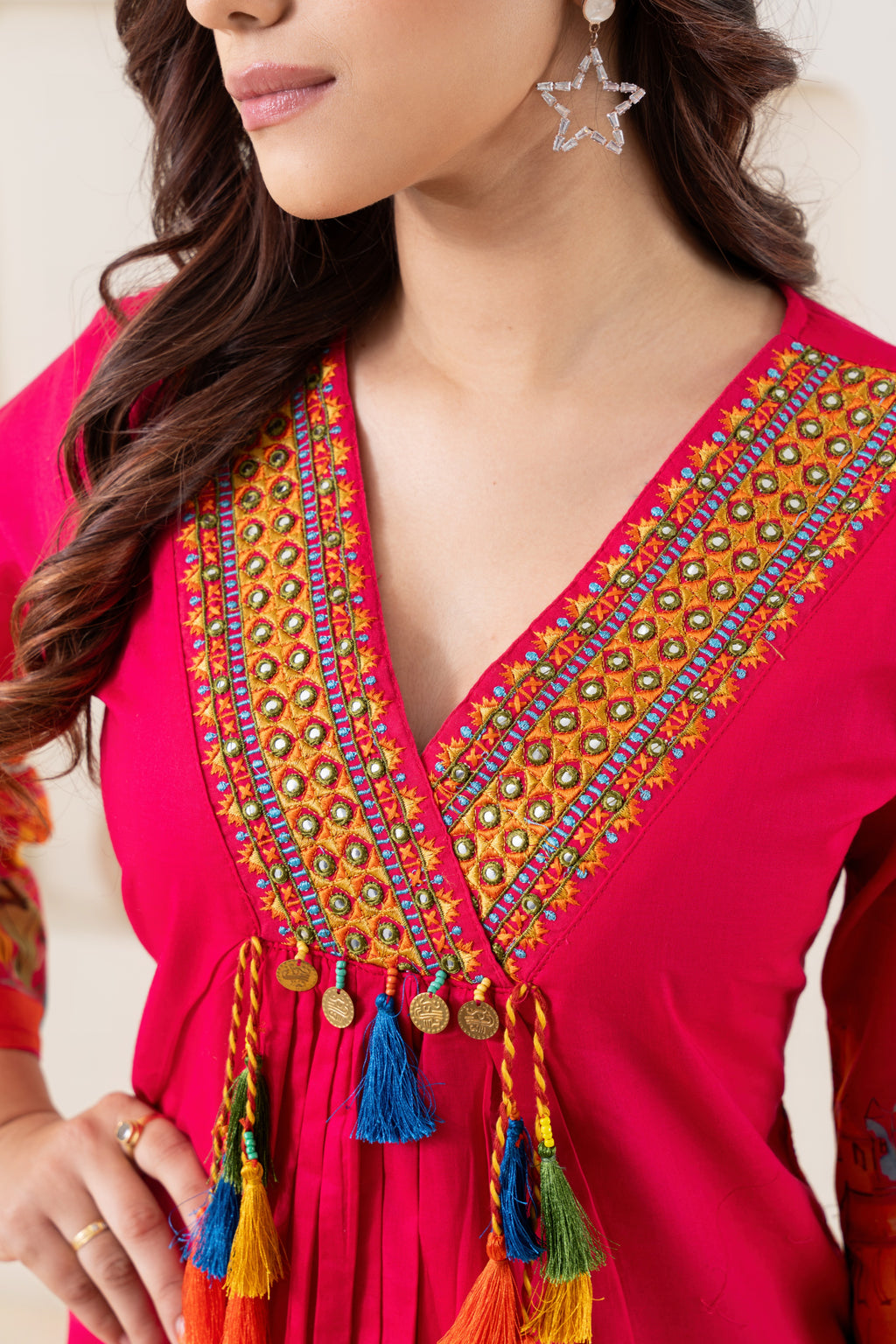 Straight A-line Pink Suit Set