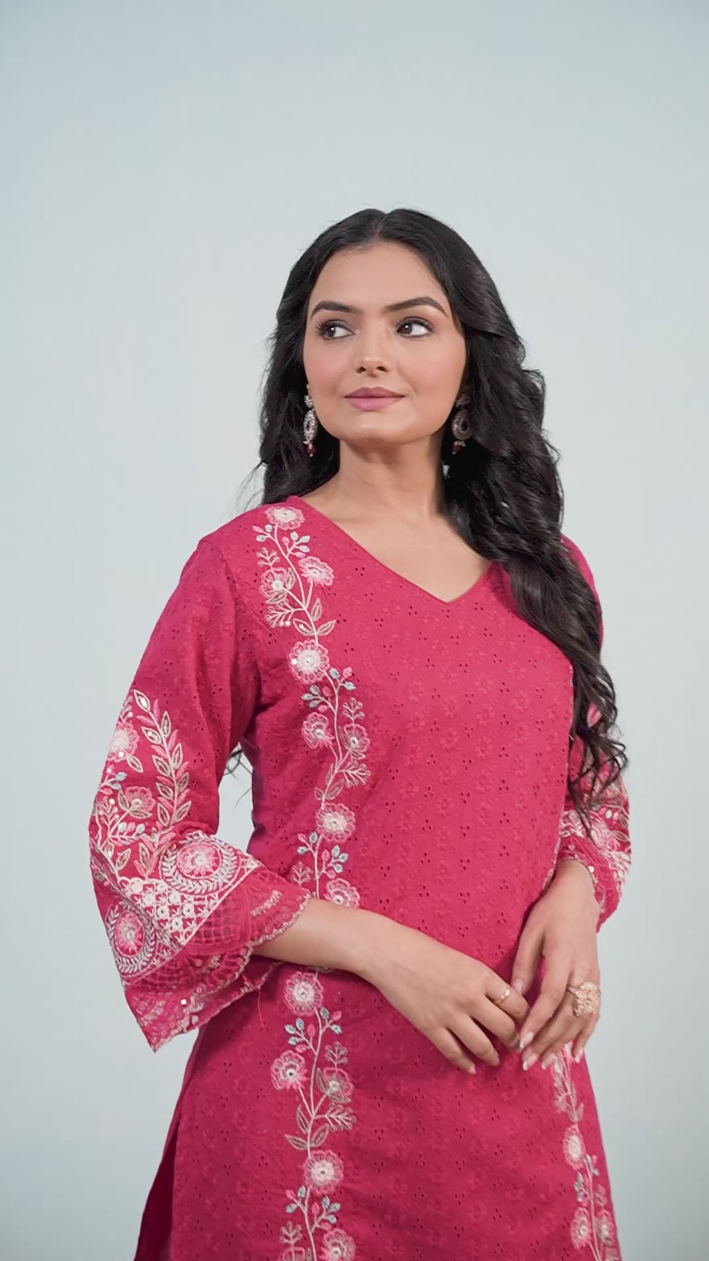 Varamya Red Embroidery Patiyala Punjabi Suit