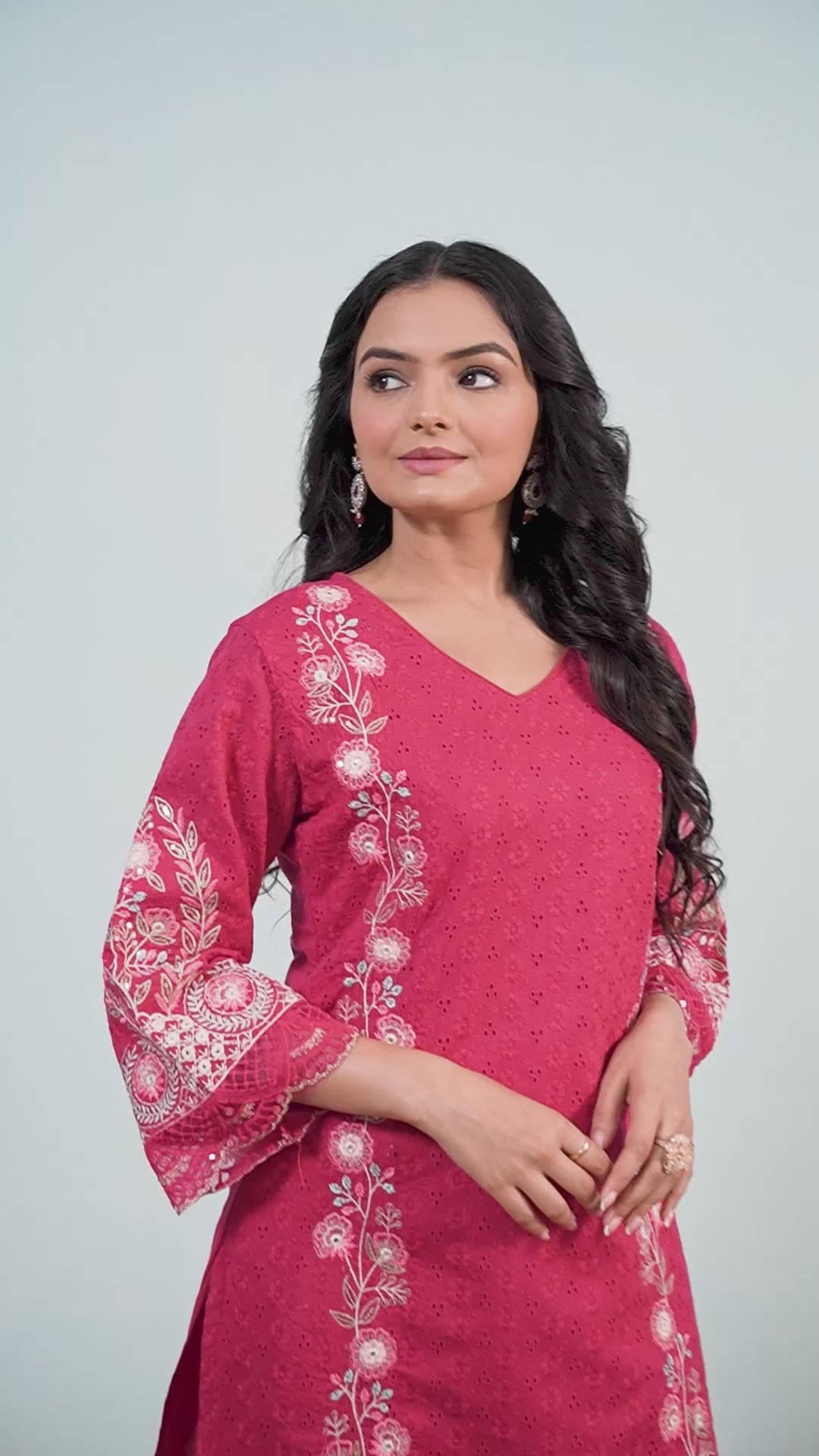 Varamya Red Embroidery Patiyala Punjabi Suit