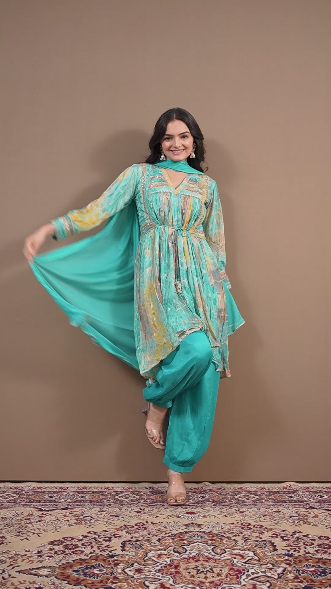 Varamya Afghani Pattern Suit Set