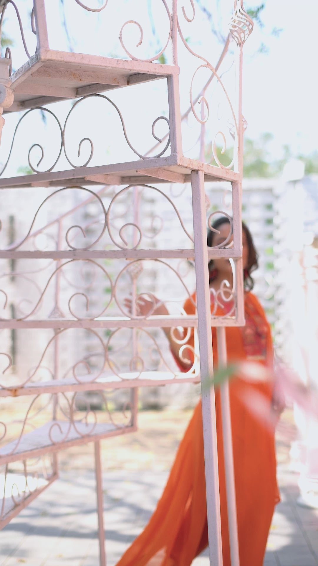 VARAMYA A-Line Gota-Patti Orange Straight Suit Set